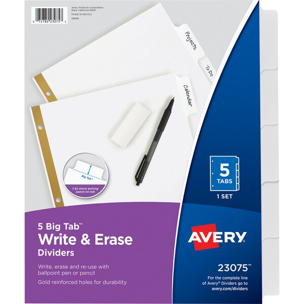 Avery® 5 Tab Write-On Dividers